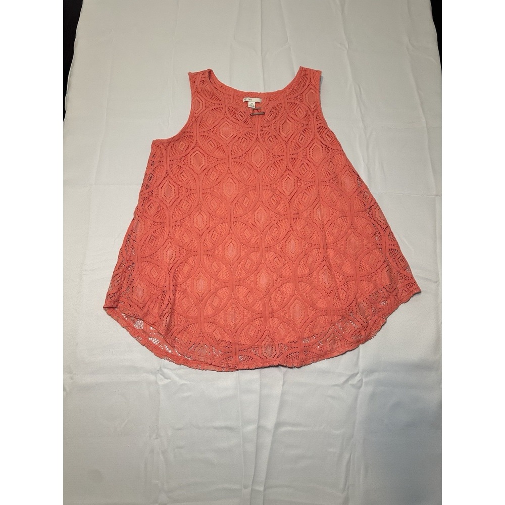 Y2K Coral Lace Top Women's Medium Boho Fairy Grunge Flowy Est 1947 Brand